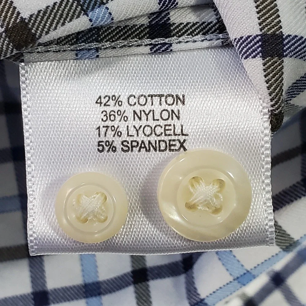 Peter Millar Yamaha Golf Button Down Shirt Mens Medium Blue‎ Plaid Stretch